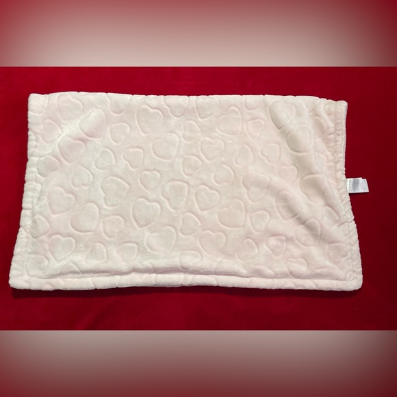Baby Grand Baby Girl's White & Pink Hearts All Over Blanket 28" x 34" - Picture 1 of 7